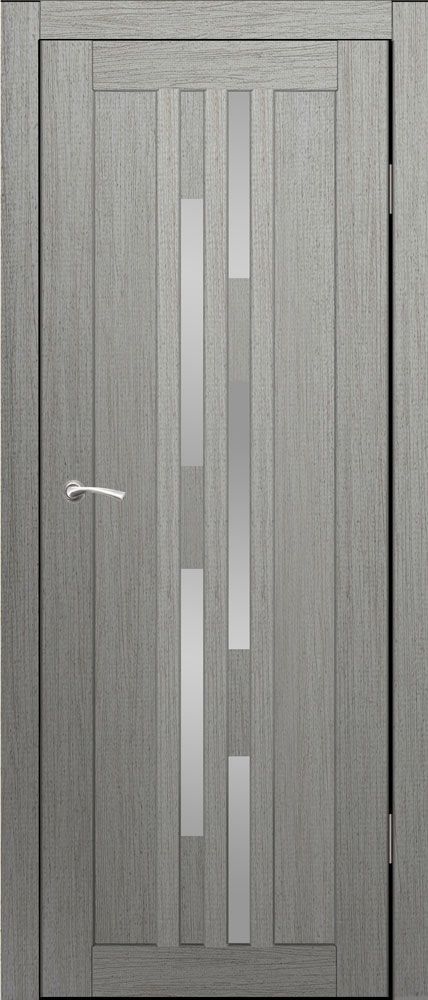 Полотно дверное остекленное Эко-шпон Оттава, 2000*900 РоялВуд Серый, зеркальная пленка