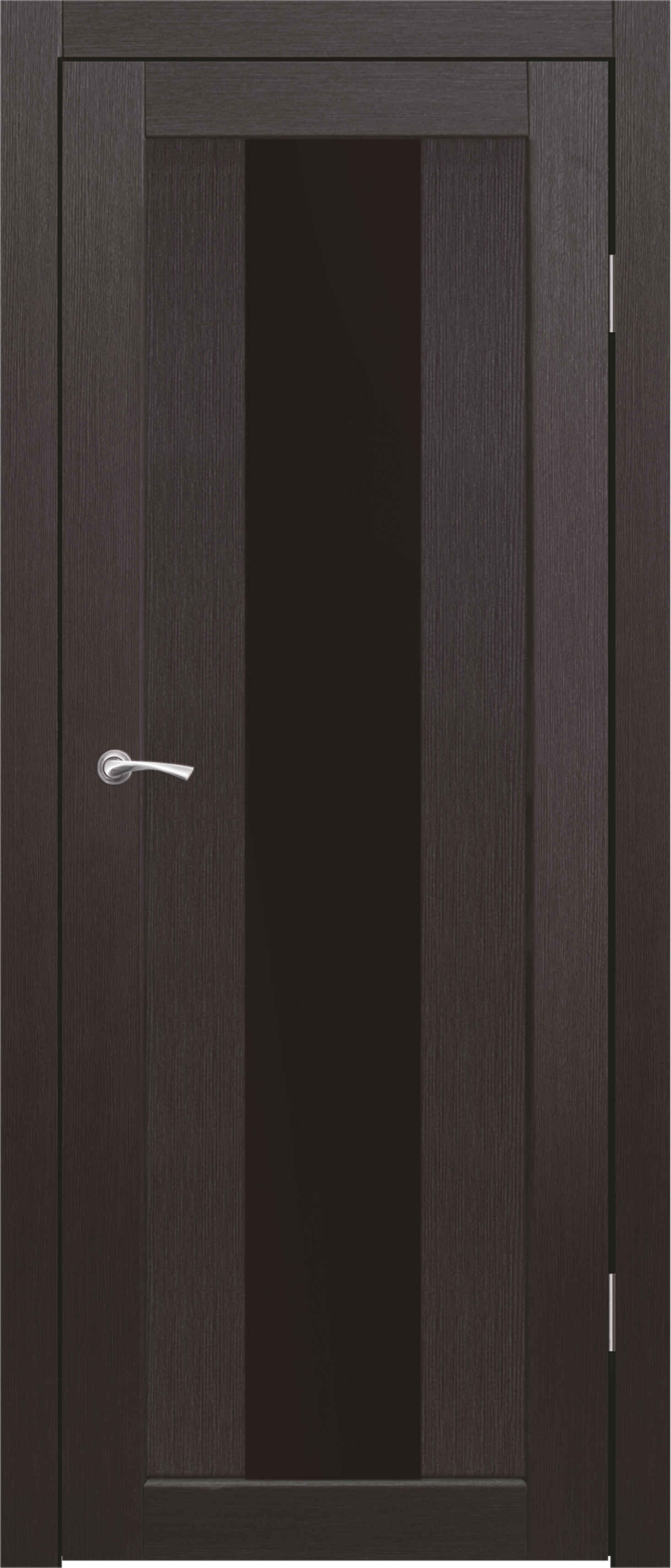 Полотно дверное остекленное Эко-шпон Сардиния 900 Венге черный лакобель