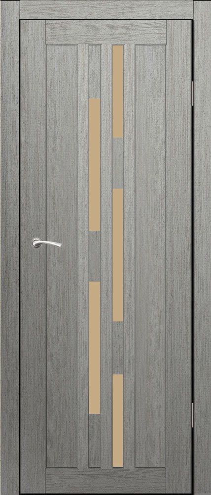 Полотно дверное остекленное Эко-шпон Оттава, Н 2000*850 Бетон серый, стекло матовое