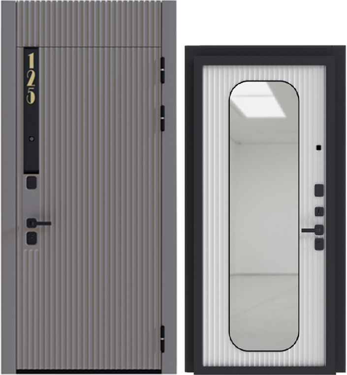 Дверь металлическая Деспи с фрамугой 2050х860 левая