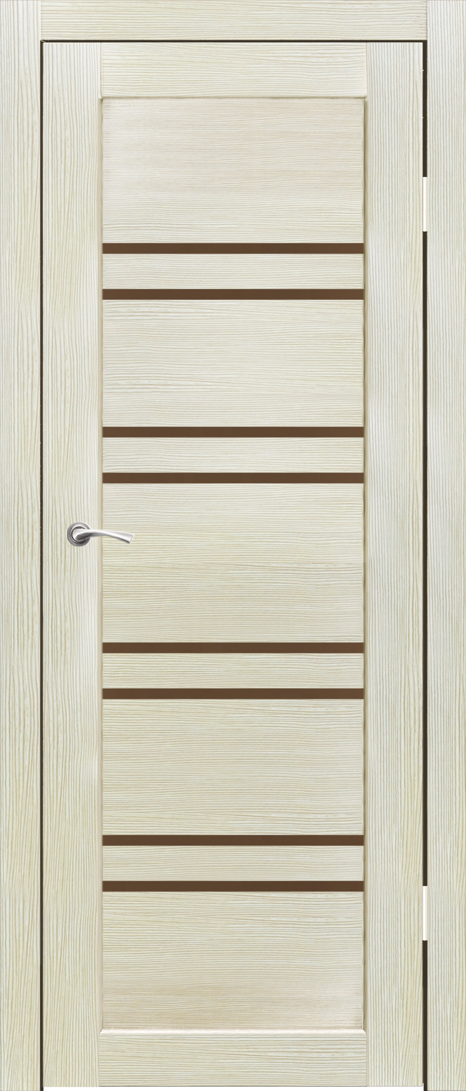 Полотно дверное остекленное Эко-шпон Окинава Н 850*2100 Капучино, стекло бронза сатин