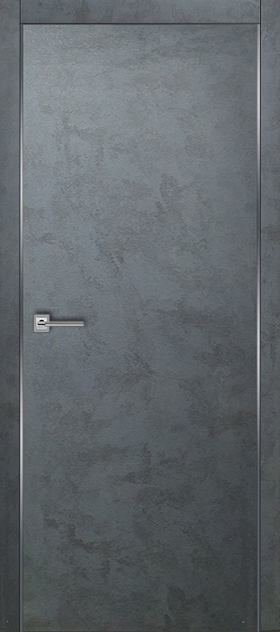 Полотно дверное глухое Эко-шпон с алюмин. кромкой МАНХЭТТЕН-1, 2000*700 Бетон графит