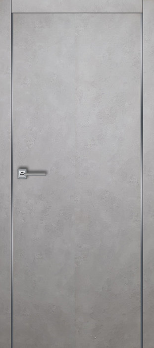 Полотно дверное глухое Эко-шпон с алюмин. кромкой МАНХЭТТЕН-1, 2000*700 Бетон снежный