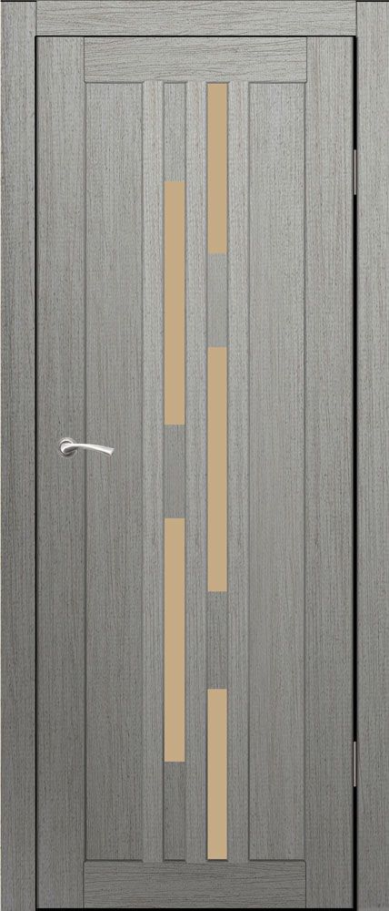 Полотно дверное остекленное Эко-шпон Оттава, 2000*800 Бетон серый, стекло матовое