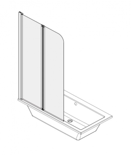 Шторка для ванны Azario BOSTON 80*140 хром, прозрачное стекло 4 мм.  (AZ-141)