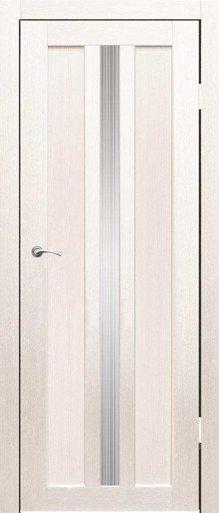 Полотно дверное остекленное Эко-шпон Ванкувер-1, 2000*700 Дуб перламутр, зеркало серебро, песк. Рейн