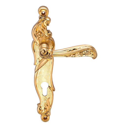 Ручка дверная на длинной планке "GENESIS" RIZO S. GOLD (OL) фиксатор, матовое золото