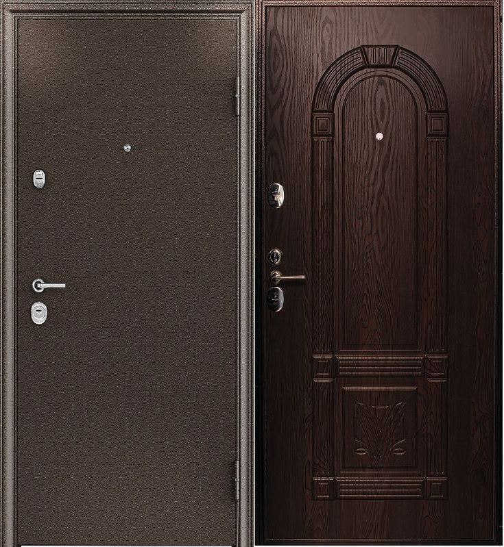 Дверь металлическая Страж 3К 3Д, МДФ Венге, 3Д Арка 2050х960 левая