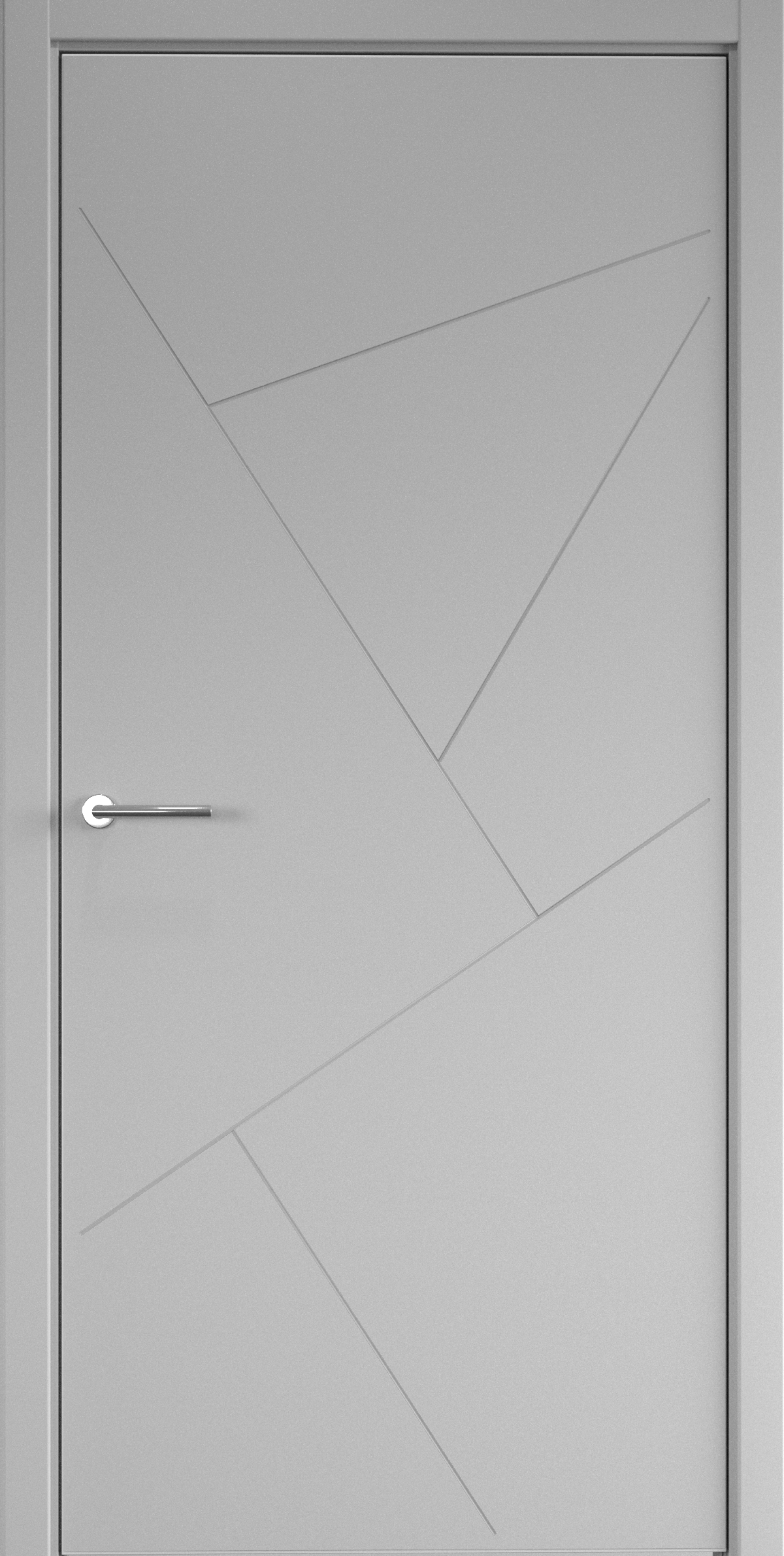 Полотно дверное глухое СХЕМА Эмаль-1 ПГ Эмаль Геометрия-2 600 серый (защелка маг.)