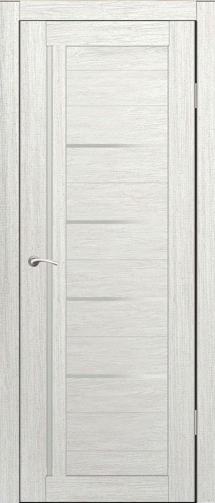 Полотно дверное остекленное Эко-шпон Саппоро, 2000*900 Рустик пепельный, стекло сатин матовое