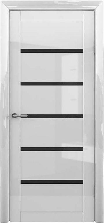 Полотно дверное остекленное Глянец Вена 900 Белый стекло черное