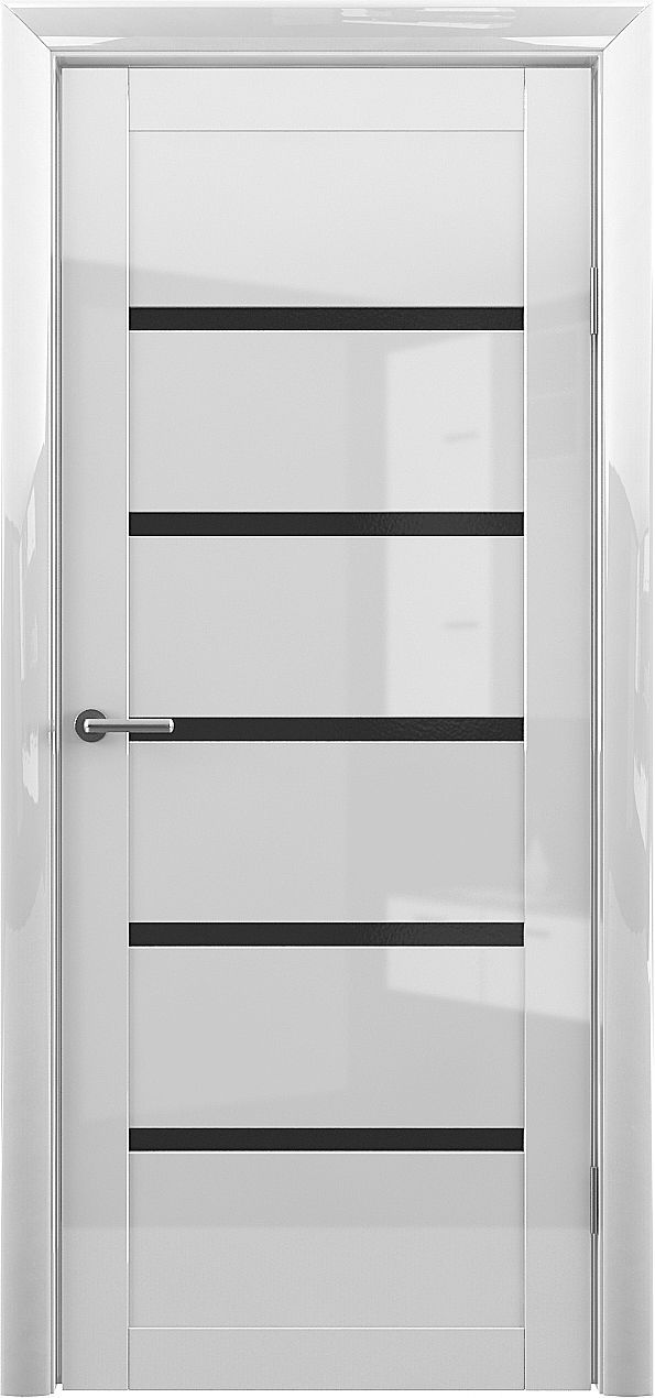 Полотно дверное остекленное Глянец Вена Н 1950*400 Белый стекло черное