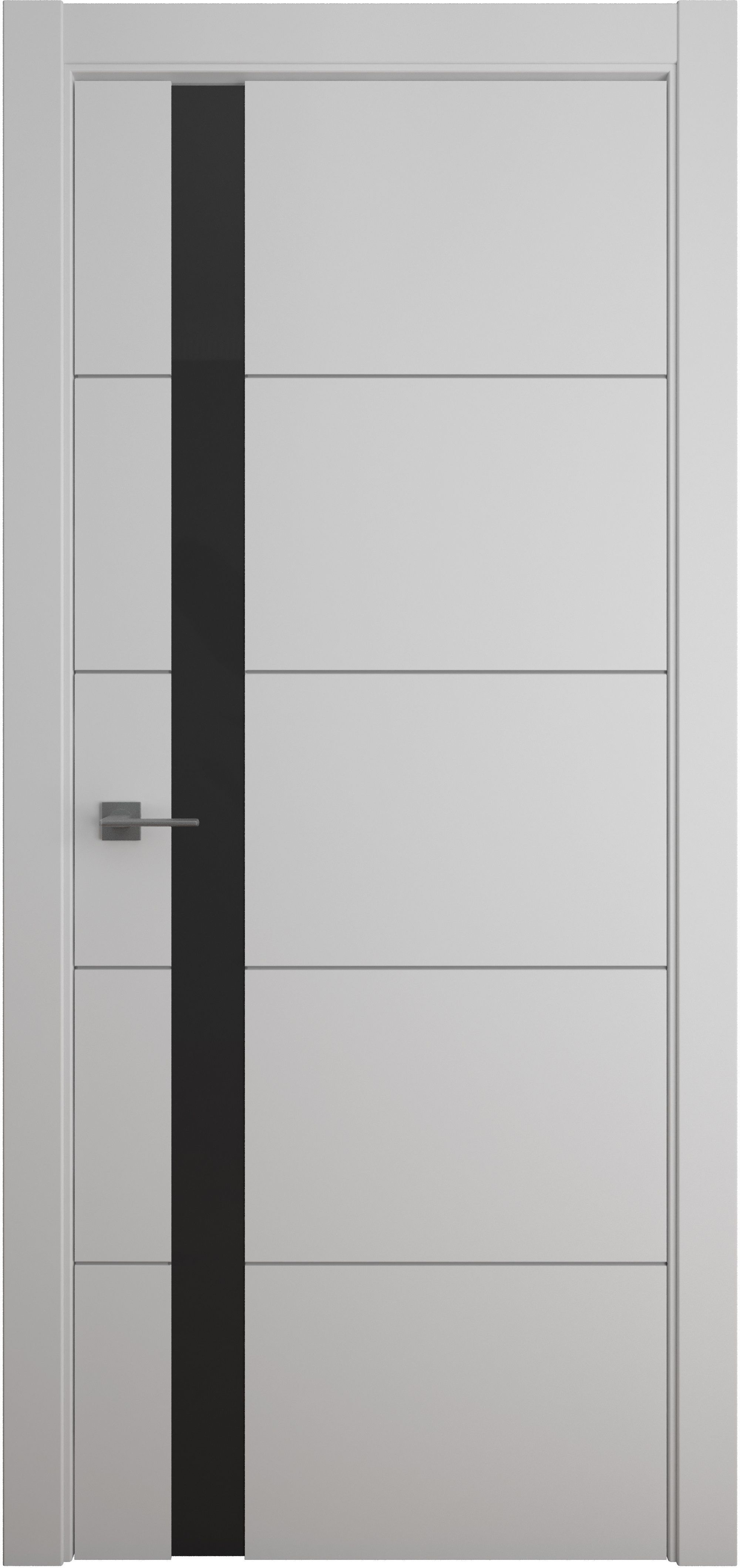 Полотно дверное остекленное СХЕМА Эмаль-1 ПГ Эмаль Геометрия-7 800 серый стекло черное (защ.маг)