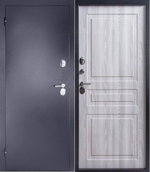Дверь металлическая НОРД Шале снежный, Антик медь 2050х980 правая