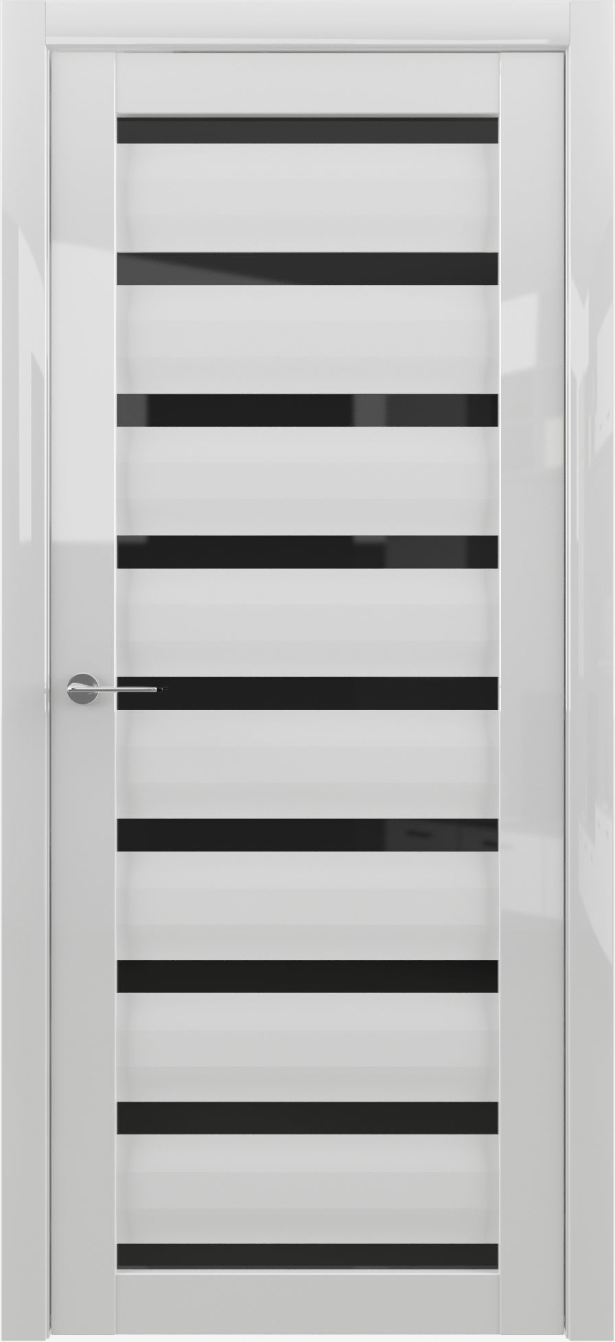 Полотно дверное остекленное Глянец Сидней GL 600 белый акрилат Черный