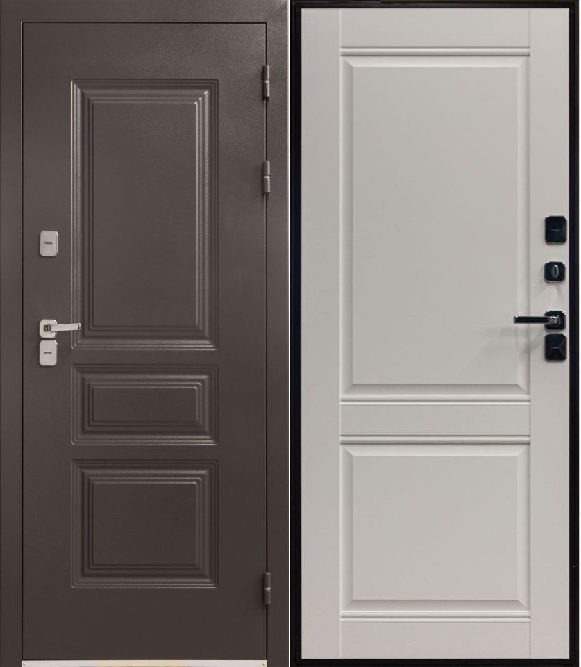 Дверь металлическая ВИНТЕР-100 Белый арктик 2066х880 левая