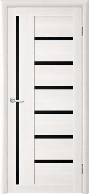 Полотно дверное остекленное EcoTex Т-3 700 Лиственница белая черный акрилат