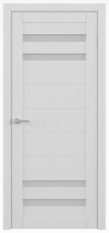 Полотно дверное остекленное Эко-шпон Пекин 800 белый кипарис стекло мателюкс