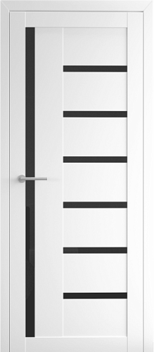 Полотно дверное остекленное Vinyl Мадрид 700 белый стекло черное