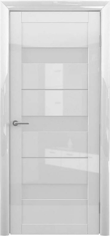 Полотно дверное остекленное Глянец Прага 800 Белый стекло матовое