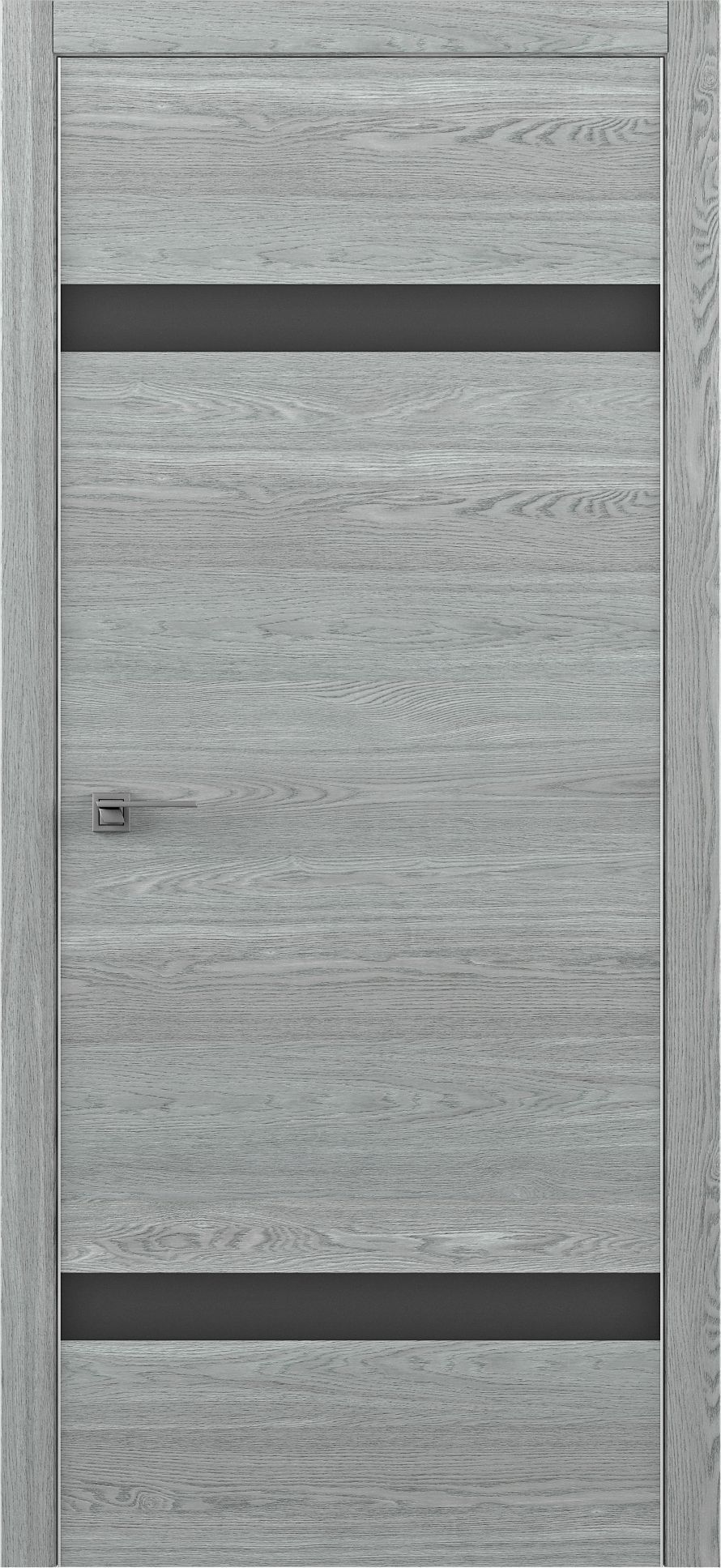 Полотно дверное остекленное Art-шпон S 600 дуб скальный, стекло черное схема STATUS-2 (Morelli 1895)