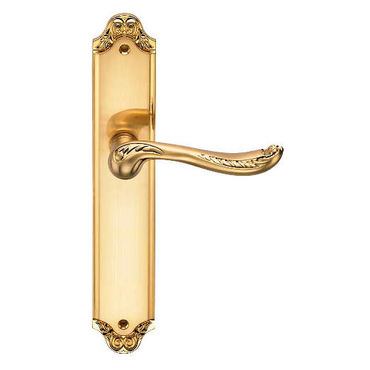 Ручка дверная на длинной планке "GENESIS" ACANTO S. GOLD (OL) фиксатор, матовое золото