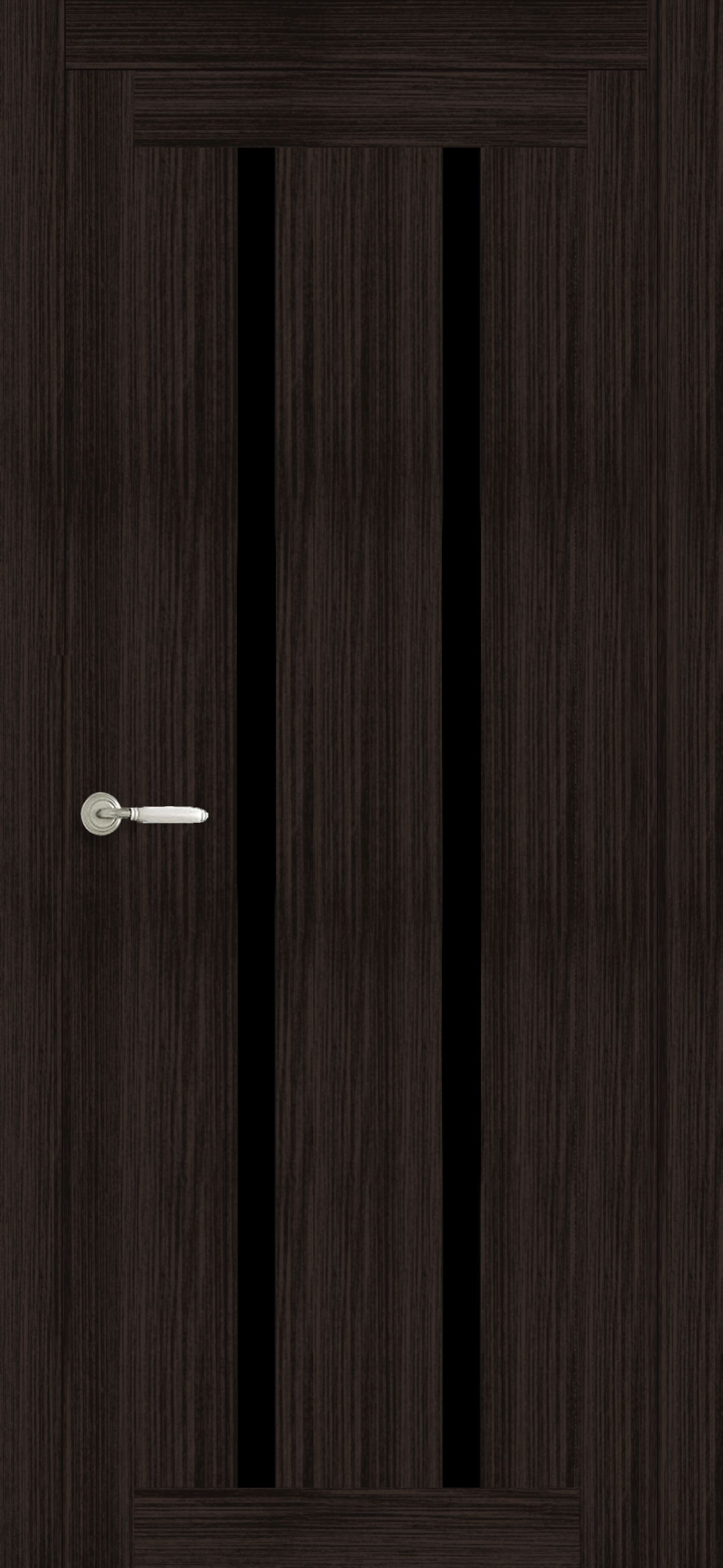 Полотно дверное остекленное Эко-шпон Сицилия 700 Какао черный лакобель