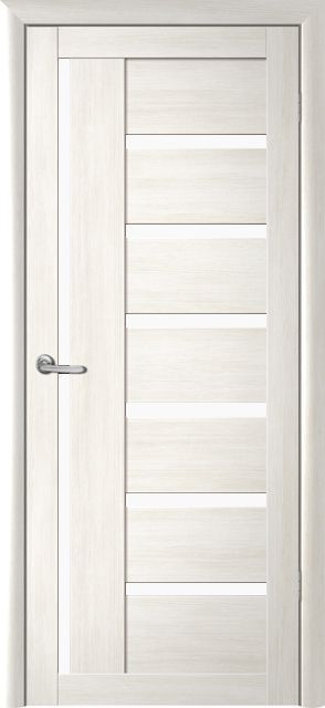 Полотно дверное остекленное Эко-шпон Мадрид 600 белый кипарис белый акрилат