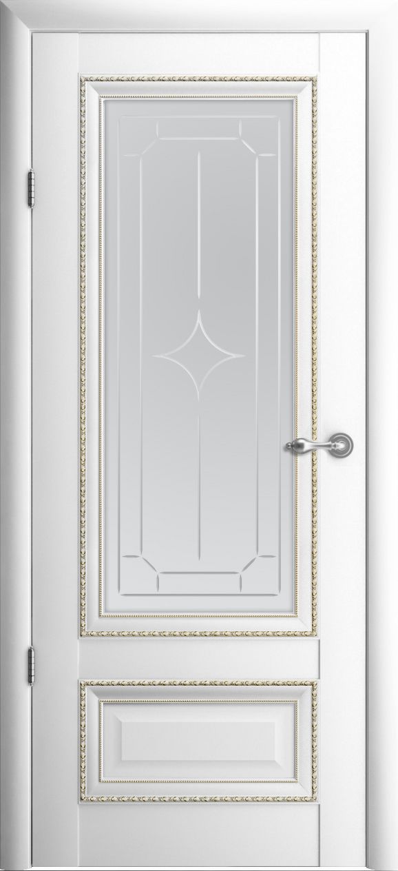 Полотно дверное остекленное Vinyl Версаль-1 700 белый стекло мателюкс "Галерея"