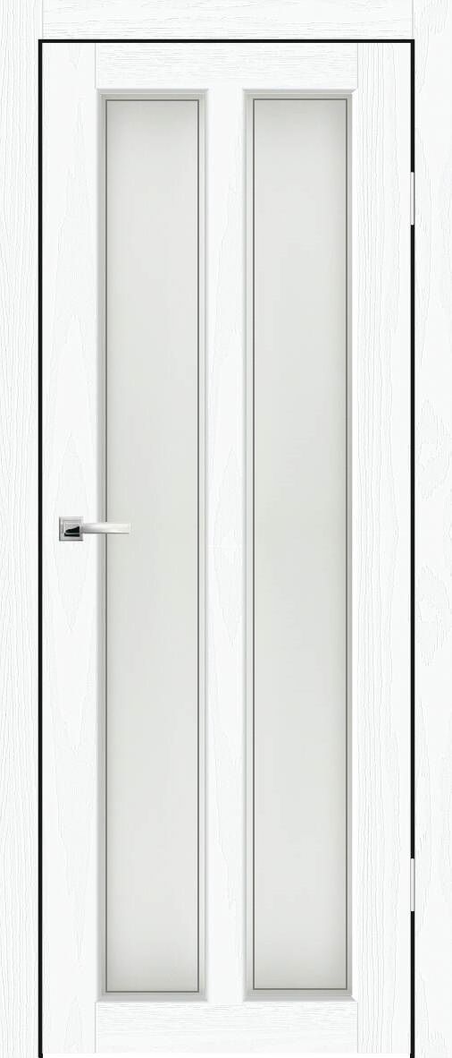 Полотно дверное остекленное Эко-шпон Версаль 2000*600 РоялВуд Белый, ст. рисунок "Горизонт"