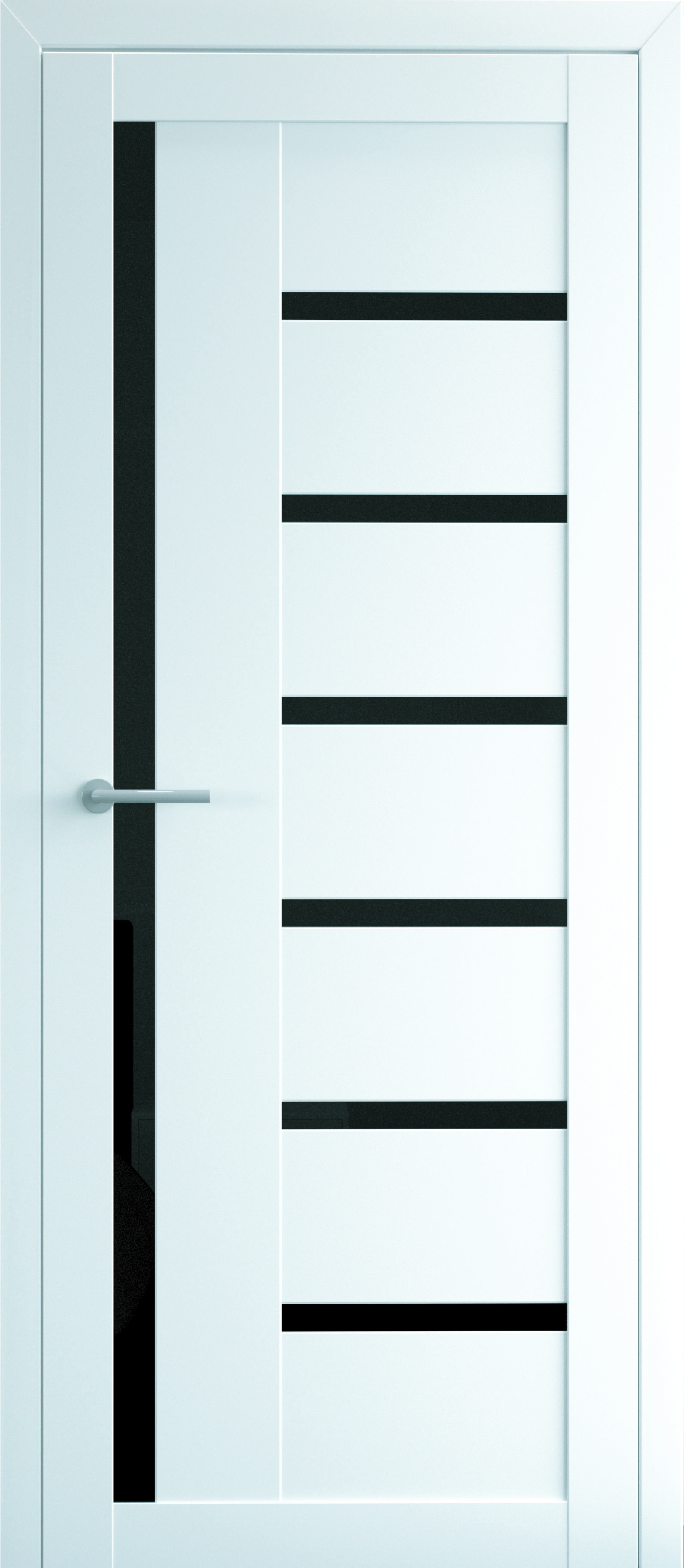 Полотно дверное остекленное Vinyl Мадрид 800 белый стекло черное