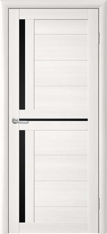 Полотно дверное остекленное EcoTex Т-5 700 Лиственница белая черный акрилат