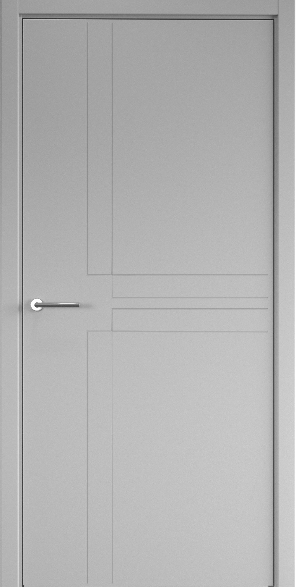Полотно дверное глухое СХЕМА Эмаль-1 ПГ Эмаль Геометрия-3 600 серый (защелка мех. Р)