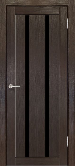Полотно дверное остекленное Эко-шпон Сицилия 800 Венге черный лакобель