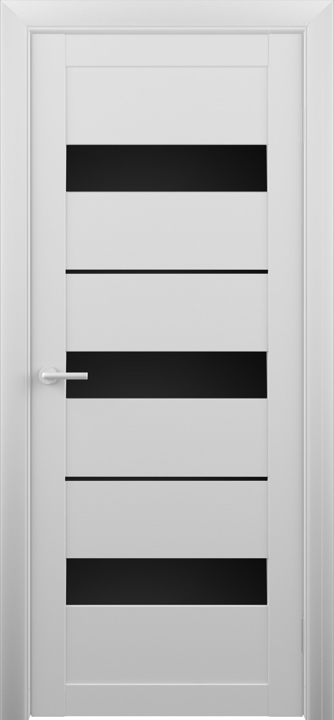 Полотно дверное остекленное Эко-шпон Прага Н 1950*800 кедр снежный черный акрилат