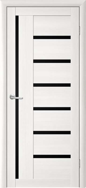 Полотно дверное остекленное EcoTex Т-3 900 Лиственница белая черный акрилат