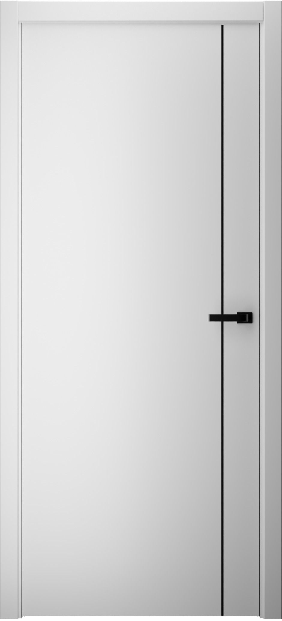 Полотно дверное глухое СХЕМА Эмаль-1, ПГ СтильЛайн-4 900 белый кромка 3 черная (замок черный)