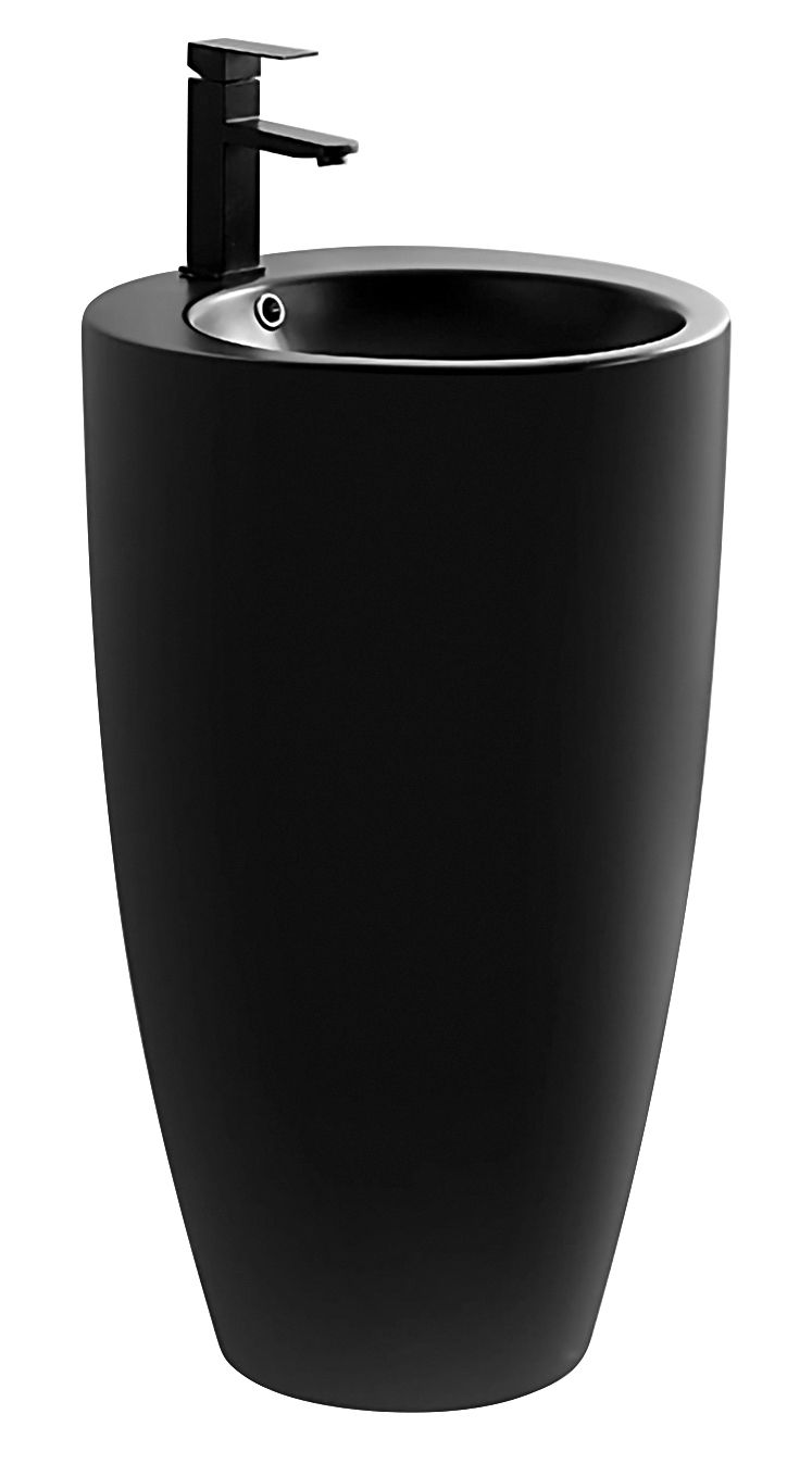 Раковина напольная Azario COMELLA 500х500х830 отдельностоящая круглая, черный матовый (AZ-311MB)