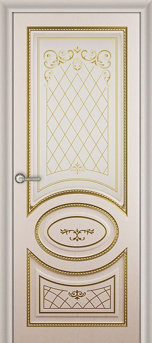 Полотно дверное остекленное ПВХ Флоренция 2000*900 Ясеньзолото/золото патина, стекло худ.печать