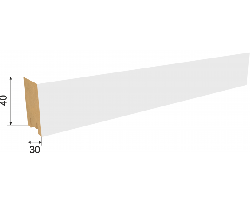 Интерьерная рейка МДФ "Ривьера" Белый 2700*40*30 мм (уп-4шт.)