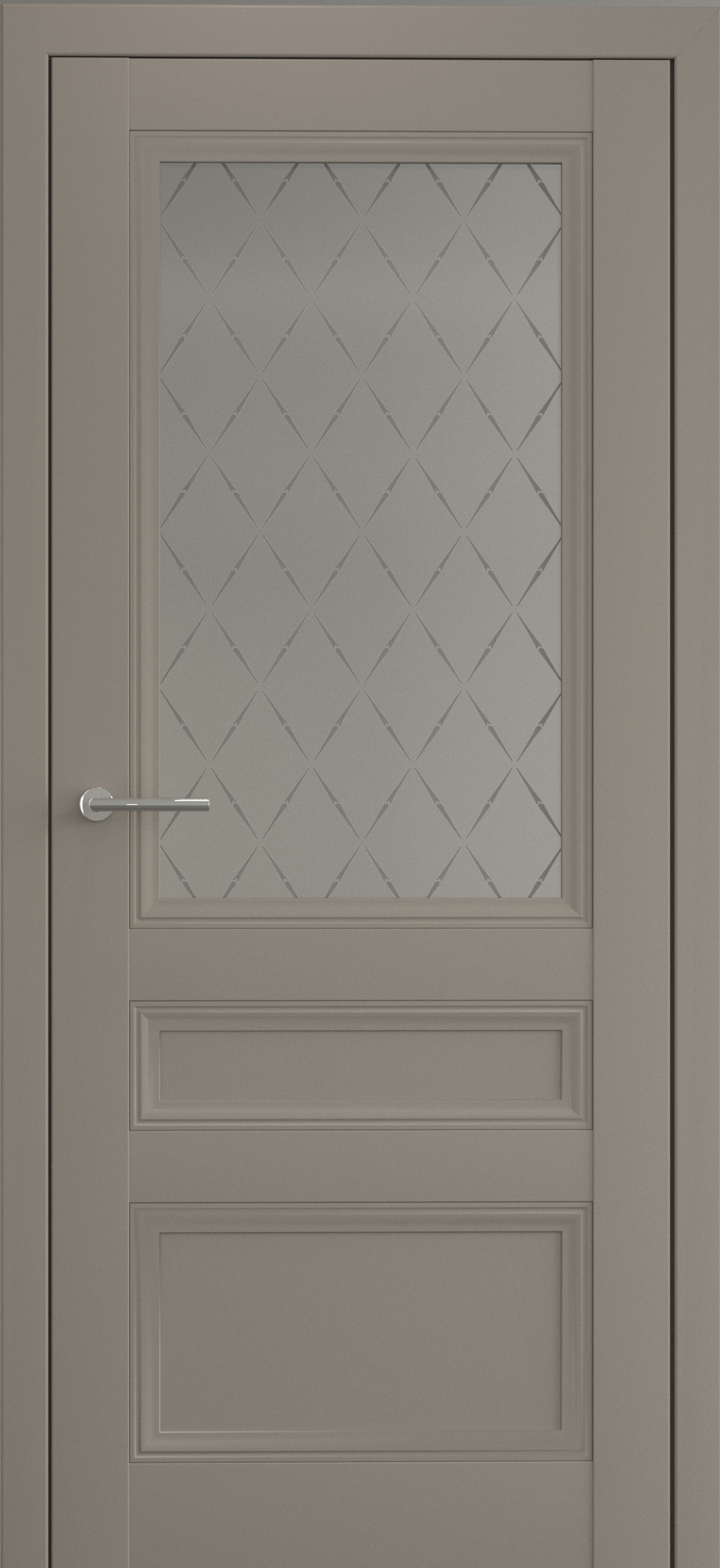 Полотно дверное остекленное Vinyl Византия 700 Серый, стекло мателюкс "Лорд серый"