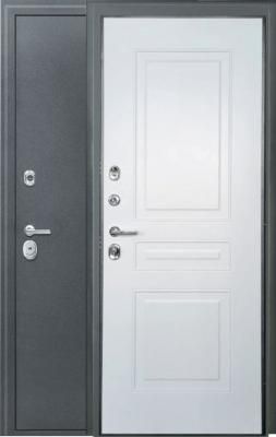 Дверь металлическая 3К Люкс-3 Антик Серебро, ПВХ Белый матовы 2050х960 левая