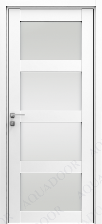 Полотно дверное  остекленное Zargo Quatro 900 кедр белый стекло сатин матовый