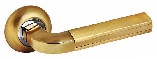 Ручка дверная PALIDORE 96 SB/BP, золто матовое/золото блест.