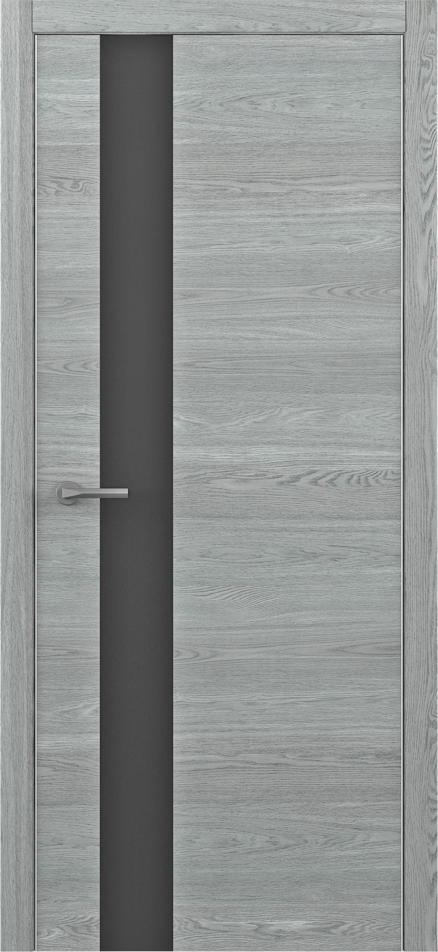Полотно дверное остекленное Art-шпон G 600 дуб скальный, ст.черное сх.STATUS-1 (замок Morelli 1895)