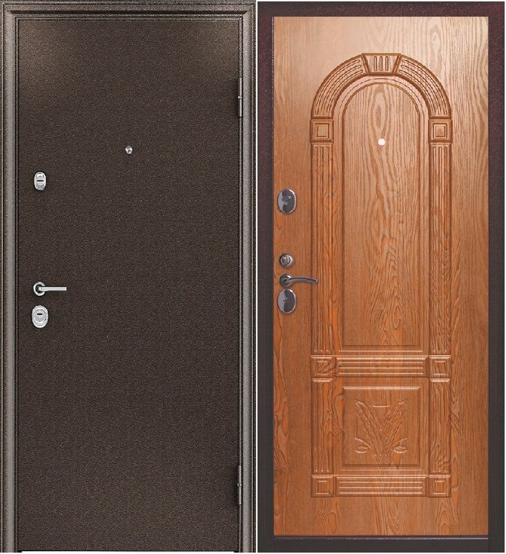 Дверь металлическая Страж 3К 3Д, МДФ Миланский орех, 3Д Арка 2050х960 правая