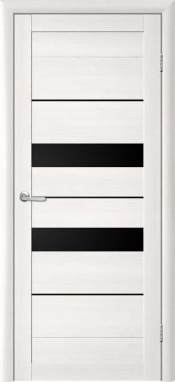 Полотно дверное остекленное EcoTex Т-4 900 Лиственница белая черный акрилат