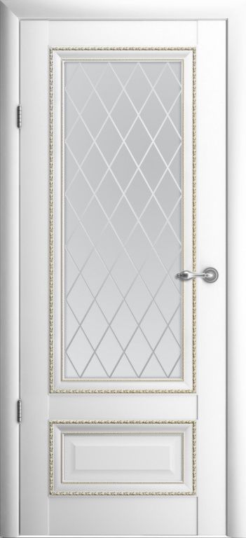 Полотно дверное остекленное Vinyl Версаль-1 800 белый стекло мателюкс "Ромб"