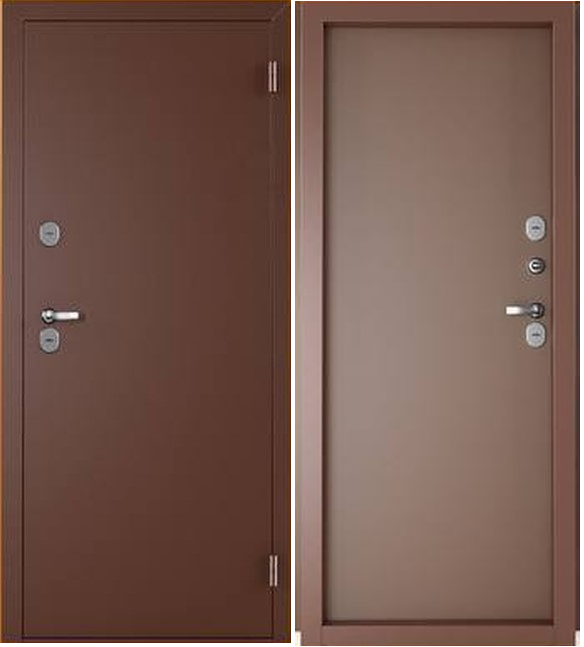 Дверь металлическая Страж 3К Тепло, Медь мет/мет 2050х860 левая