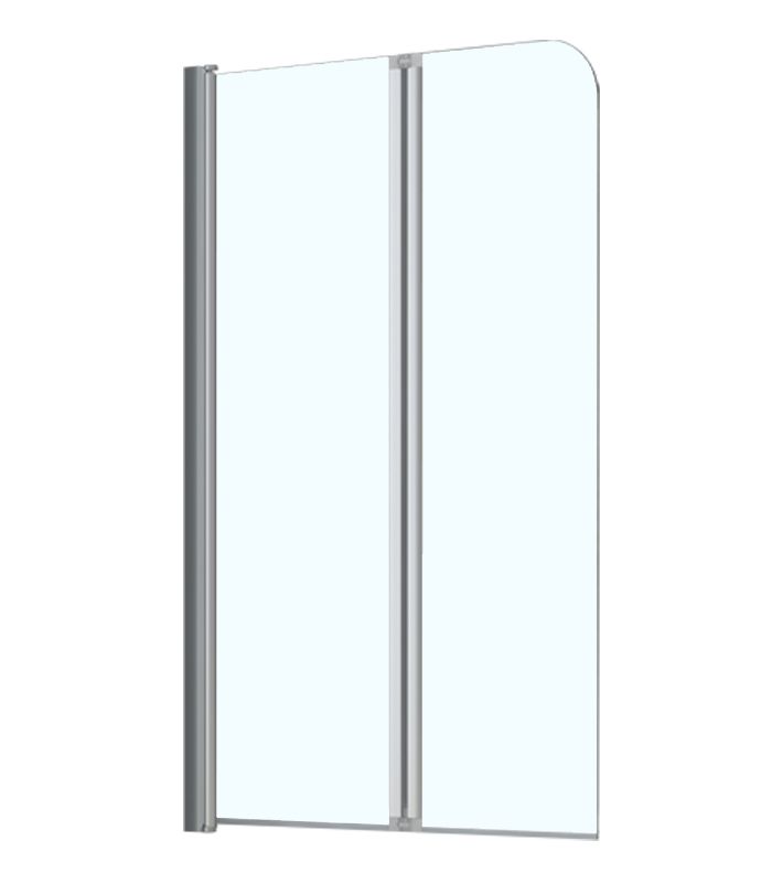 Шторка для ванны Azario BOSTON 80*140 хром, прозрачное стекло 4 мм.  (AZ-141)